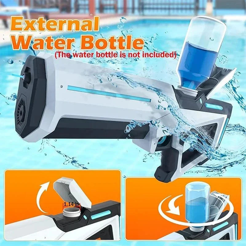 HydroShark Blaster Pro — Pistola d'acqua elettrica potente con LED per adulti e bambini